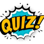 Quiz in comic pop art style. Quiz brainy game word. Vector illustration design